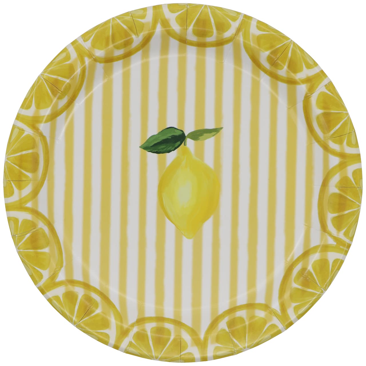 Citrus Kitchen 7" Lemon Stripes Paper Snack Plates, 10ct. by Celebrate It™